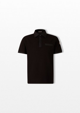 MONCLER - MONCLER Ανδρικό Μαύρο Polo Shirt with Autograph