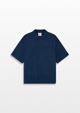 CASABLANCA - CASABLANCA Ανδρικό Μπλε Navy Monogram Short Sleeve Shirt
