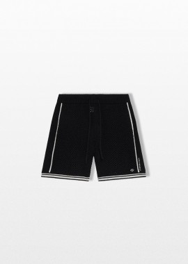 CASABLANCA - CASABLANCA Ανδρικό Μαύρο Black Mesh Shorts