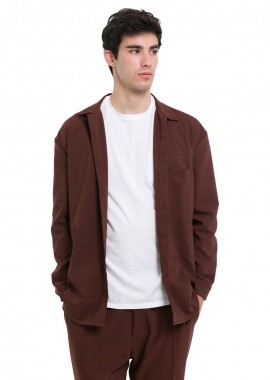 NE EN AOUT - NE EN AOUT Ανδρικό Καφέ Milk Chocolate Overshirt