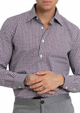 MONK - MONK Ανδρικό Κόκκινο Floral Print Shirt/Bordeaux