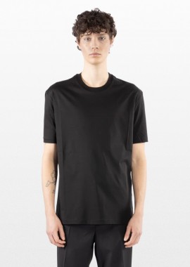 I'M BRIAN - I'M BRIAN Ανδρικό Μαύρο Mercerized Cotton Crew Neck T-Shirt