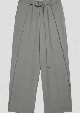 AMI PARIS - AMI PARIS Ανδρικό Γκρι Wide Fit Trousers With Front Panels