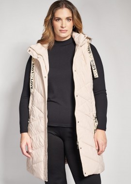 - Αμάνικο μπουφάν με κουκούλα και κορδόνια με λογότυπο LOVE