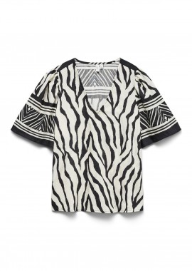 - Animal Print Μπλούζα με V VERO MODA