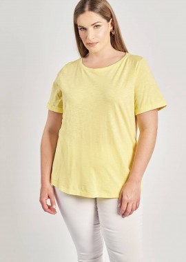 - Basic βαμβακερή μπλούζα κοντομάνικη με ρεβέρ