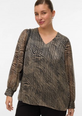 - Chiffon μπλούζα σε γεωμετρικό εμπριμέ VERO MODA