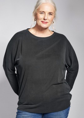 - Essential μακριά μπλούζα βισκόζη ριπ με ζαπονέ μανίκι