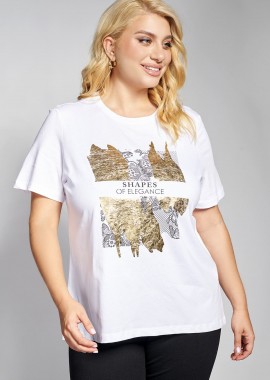 - Κοντομάνικο t-shirt με foil τύπωμα