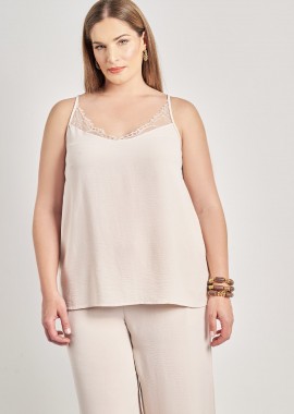 - Lingerie τοπ με δαντέλα washed ανάγλυφο