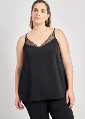 - Lingerie τοπ με δαντέλα washed ανάγλυφο