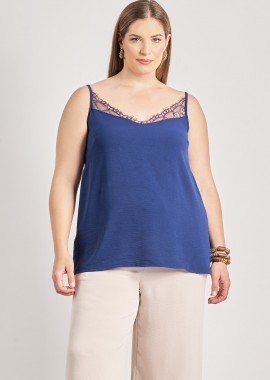 - Lingerie τοπ με δαντέλα washed ανάγλυφο