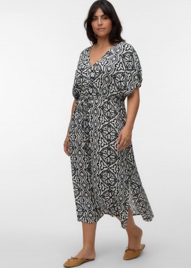- Μάξι Εμπριμέ Φόρεμα με V Λαιμόκοψη VERO MODA