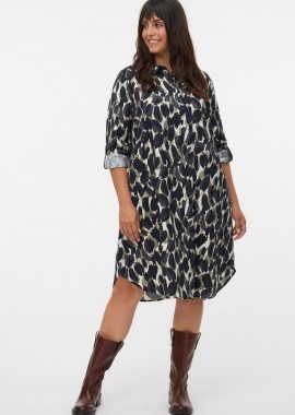 - Μίντι φόρεμα σεμιζιέ εμπριμέ camouflage VERO MODA