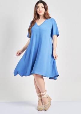 - Μίντι φόρεμα washed ανάγλυφο