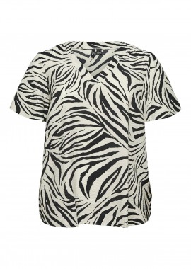 - Μπλούζα με τροπικά φύλλα και λαιμόκοψη V VERO MODA