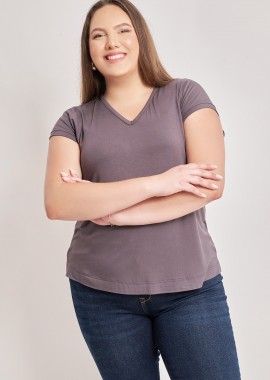 - Μπλούζα V με ραφές από φυτική ίνα bamboo