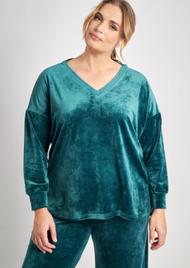 - Μπλούζα βελουτέ με