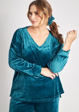 - Μπλούζα βελουτέ με