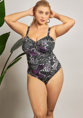 - Ολόσωμο μαγιό boho εμπριμέ botanical με sweetheart ντεκολτέ