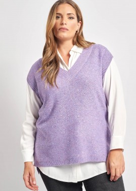 - Πλεκτή καζάκα με παγιέτες και lurex