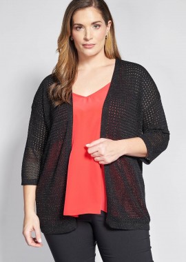 - Πλεκτή λούρεξ ζακέτα χωρίς κούμπωμα