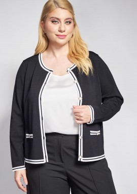 - Πλεκτή ζακέτα με color block στοιχεία