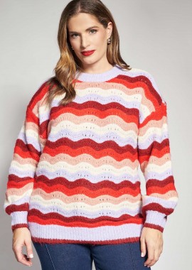 - Πλεκτό πουλόβερ με κυματιστό πολύχρωμο σχέδιο VERO MODA