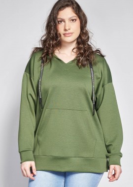 - PRBT φούτερ soft touch με κουκούλα και λεπτομέρειες stras