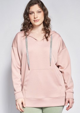 - PRBT φούτερ soft touch με κουκούλα και λεπτομέρειες stras