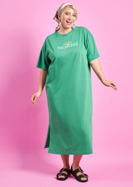- PRBT μάξι φόρεμα T-Shirt βαμβακερό με logo Palmeras
