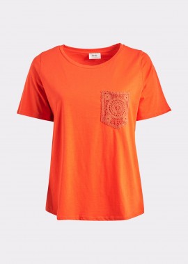 - PRBT Μπλούζα βαμβακερή με κέντημα στην τσέπη