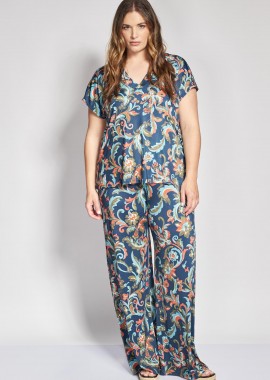 - PRBT Παντελόνα Ζέρσεϊ με Floral Print