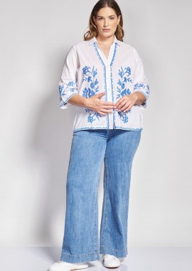 - PRBT Wide-Leg Τζιν Παντελόνι με Κορδόνι