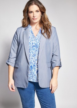 - Σακάκι tailored χωρίς κούμπωμα με γυριστά μανίκια