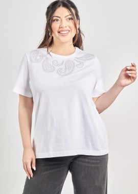 - T-shirt βαμβακερό με σχέδιο με τρουκς