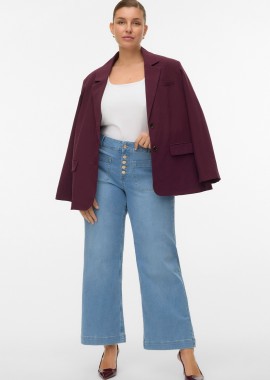 - Τζιν παντελόνι high-rise cropped kick flare fit με κουμπιά VERO MODA