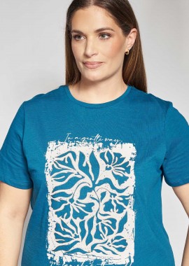 - Βαμβακερό T-shirt με Φλοράλ Στάμπα