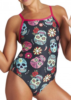 Arena - Μαγιό Ολόσωμο Arena Crazy Skulls Carnival Light 004045-500 Γυναικείο