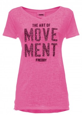 Freddy - Μπλούζα Κοντομάνικη Freddy Animal Print Lettering S7WCT1-P210 Γυναικείο