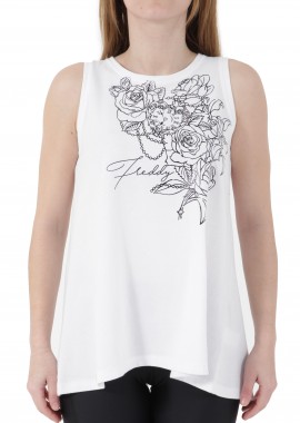 Freddy - Μπλούζα Αμάνικη Freddy Floral Τύπωμα S9WMLK1-W- Γυναικείο