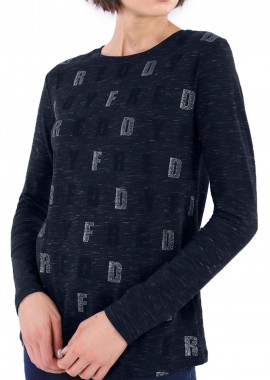 Freddy - Μπλούζα Μακρυμάνικη Freddy Mε Τύπωμα Σε Όλη Την Επιφάνεια F9WTXT2-N35Q Γυναικείο