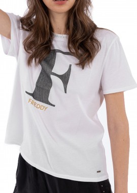 Freddy - Μπλούζα Κοντομάνικη Freddy With Crystals S0WFNT3-W Γυναικείο