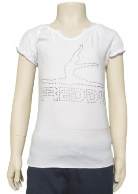 Freddy - Μπλούζα Κοντομάνικη Freddy Studs Logo 34553JR-W Κορίτσι