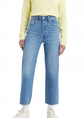Levi's - Παντελόνι Jean Levi's Denim Ribcage Straight Ankle Med Indigo 726930177-77 Γυναικείο