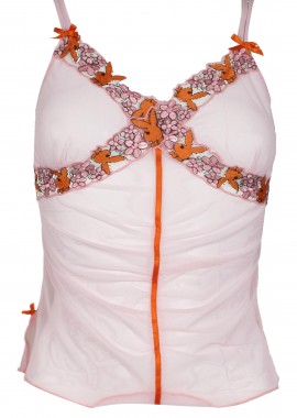 Playboy - Φανελάκι Playboy Floral Logo P513A-PINK Γυναικείο