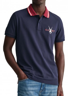 Gant - Μπλούζα Polo Gant Με Λογότυπο 2062015-433 Ανδρικό