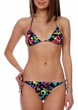 Roxy - Μαγιό Μπικίνι Roxy Roxy Out Logo Print XIWSM011-ROXY OUT BLK Γυναικείο