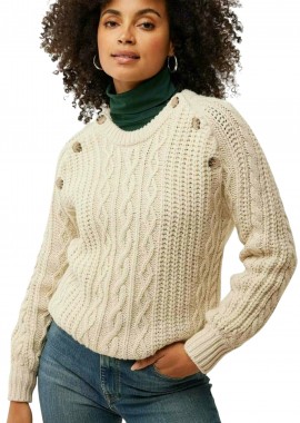 Mexx - Πουλόβερ Mexx Cable Knit Pullover AO0944026W-ECRU Γυναικείο