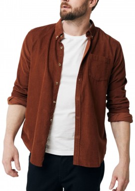 Mexx - Πουκάμισο Μακρυμάνικο Mexx Baby Rib AP1515036M-Brown Ανδρικό
